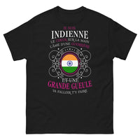 Thumbnail for T-shirt Indienne noir - cœur de guerrière et grande gueule