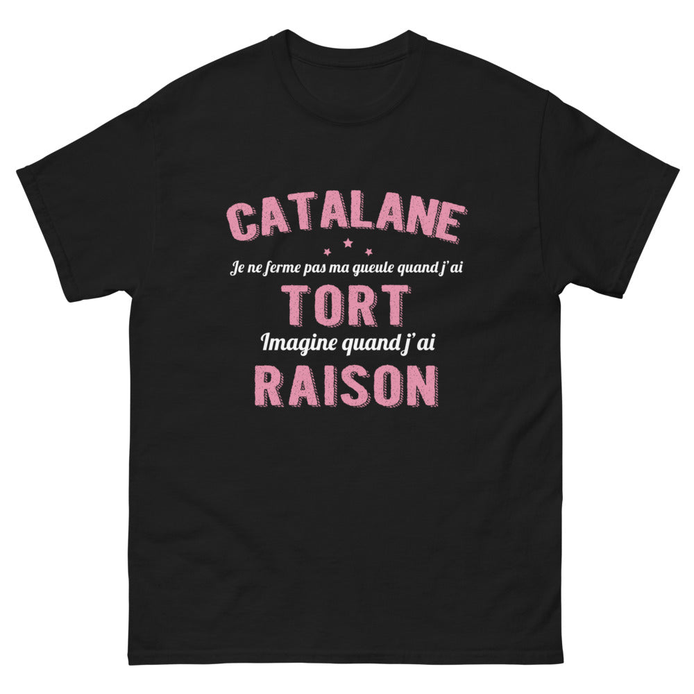 T-shirt Catalane noir - Je ne ferme pas ma gueule quand jai tort