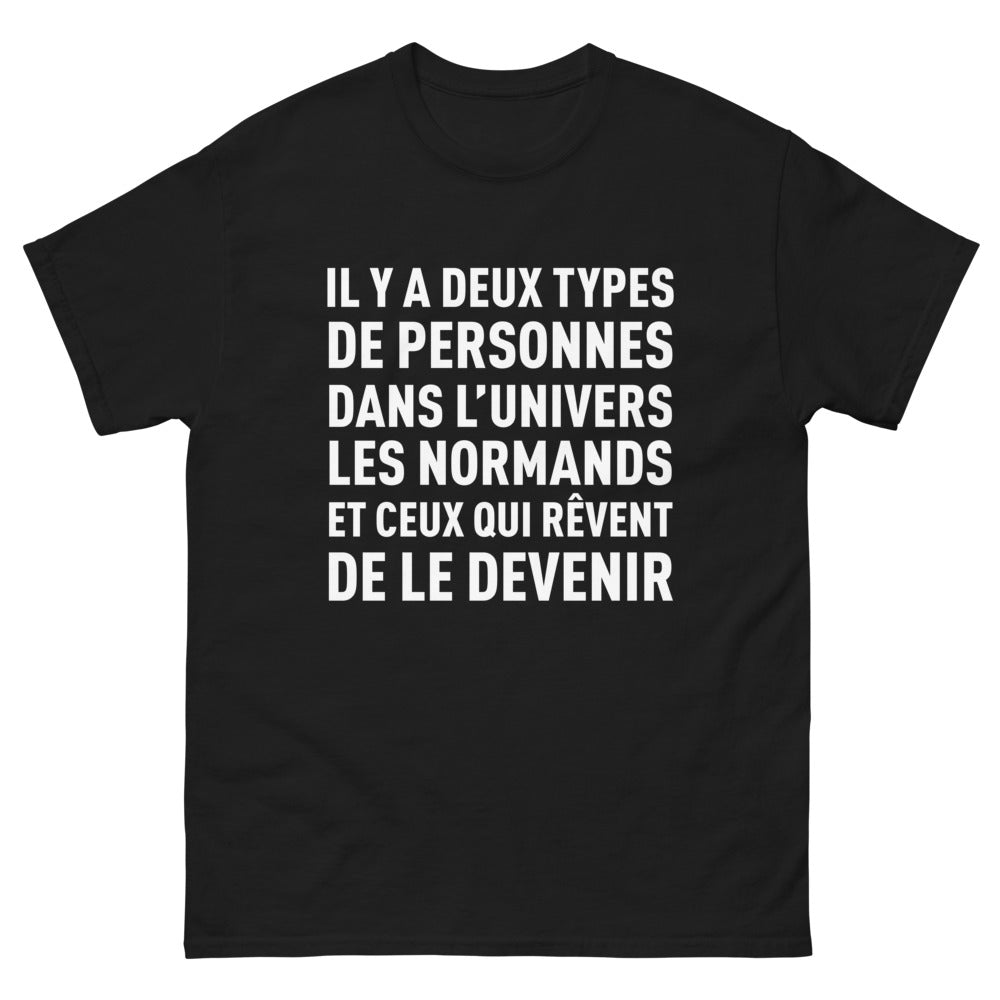 T-shirt Normands noir - fierté universelle et humour normand