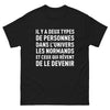 T-shirt Normands noir - fierté universelle et humour normand