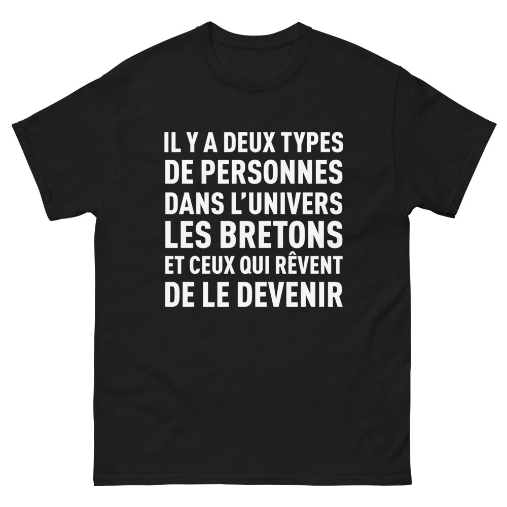 T-shirt Bretons noir - Il y a deux types de personnes dans l'univers