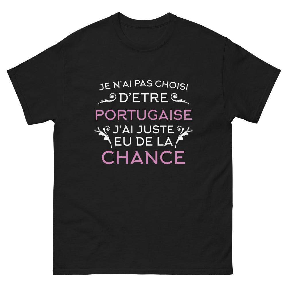 T-shirt Portugal noir - Je n'ai pas choisi d'être Portugaise