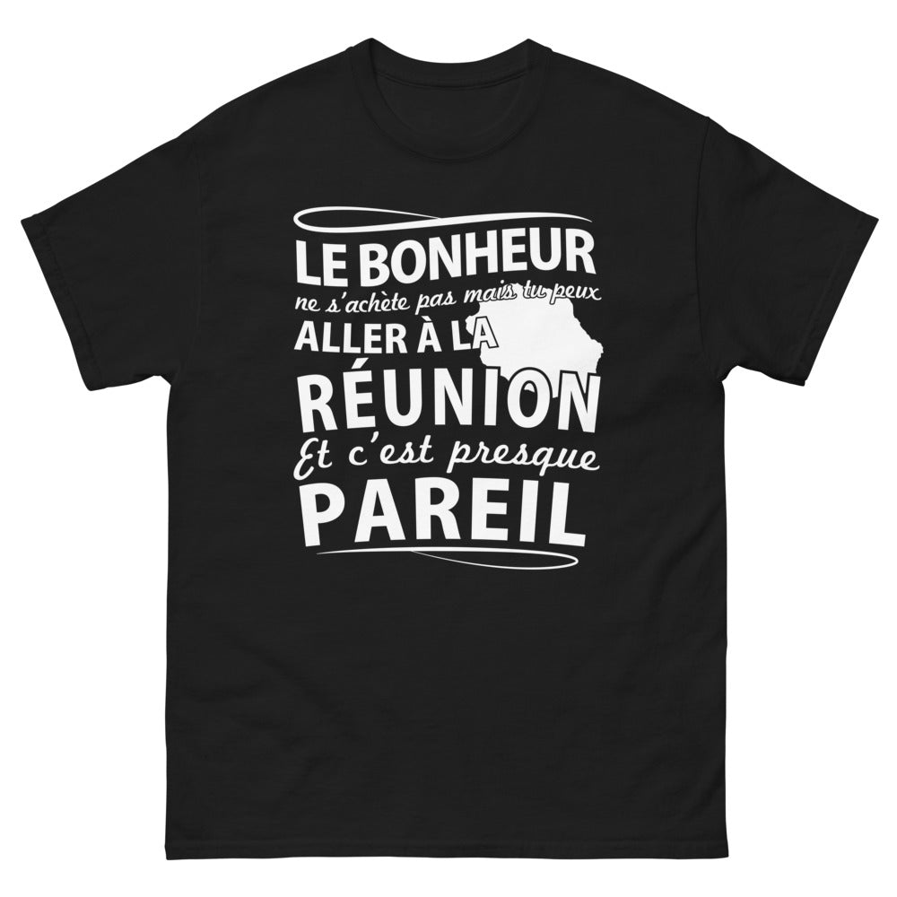 T-shirt La Réunion noir - La Réunion : le bonheur ne s'achète pas