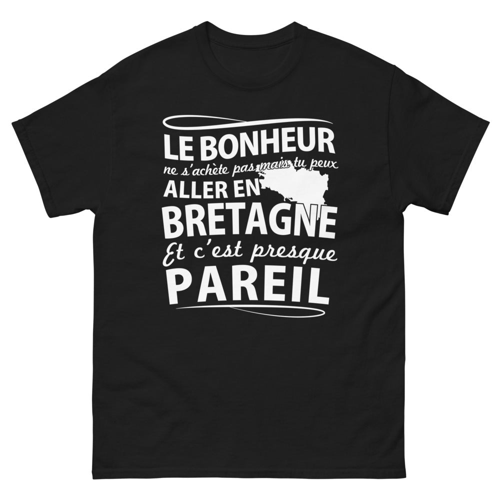 T-shirt Bretagne noir - Le bonheur ne s'achète pas