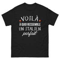 Thumbnail for T-shirt Italie noir - Voilà à quoi ressemble un Italien parfait