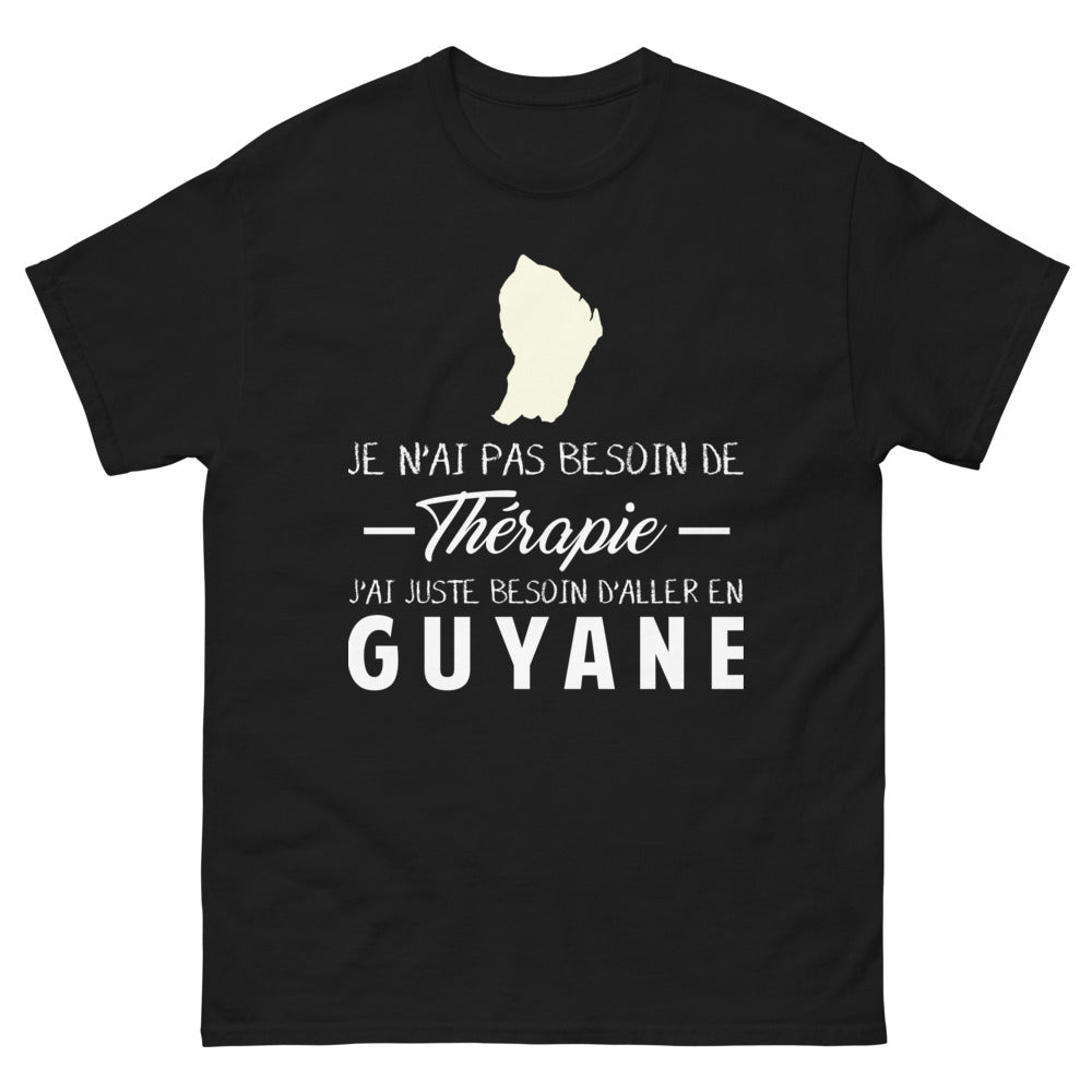 T-shirt Guyane noir - je n'ai pas besoin de thérapie