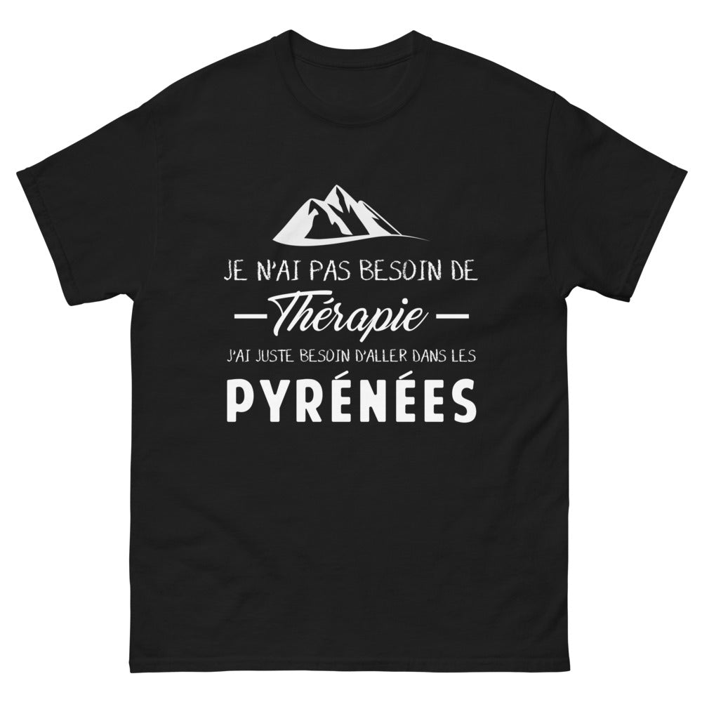 T-shirt Pyrénées noir - Je n'ai pas besoin de thérapie