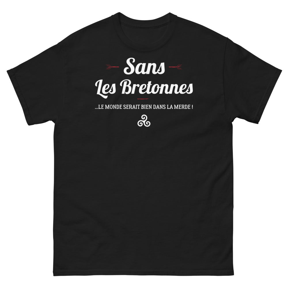 T-shirt Bretonnes noir - Sans les Bretonnes, le monde serait bien dans la merde