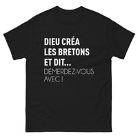 Thumbnail for T-shirt Breton noir - débrouillez-vous humour breton