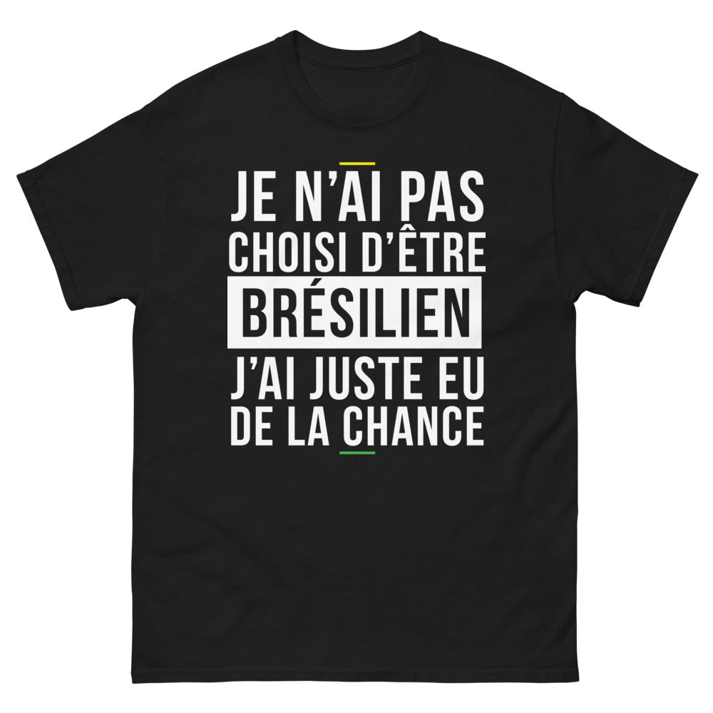 T-shirt Brésil noir - J'ai eu de la chance