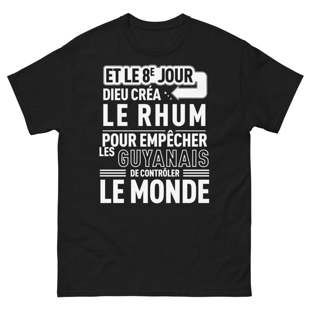 T-shirt Guyanais noir face - Dieu créa le rhum