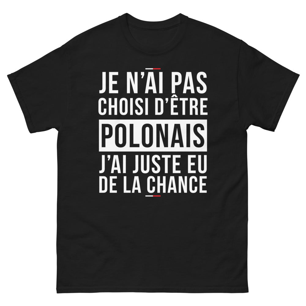 T-shirt Pologne noir - Je n'ai pas choisi d'être Polonais