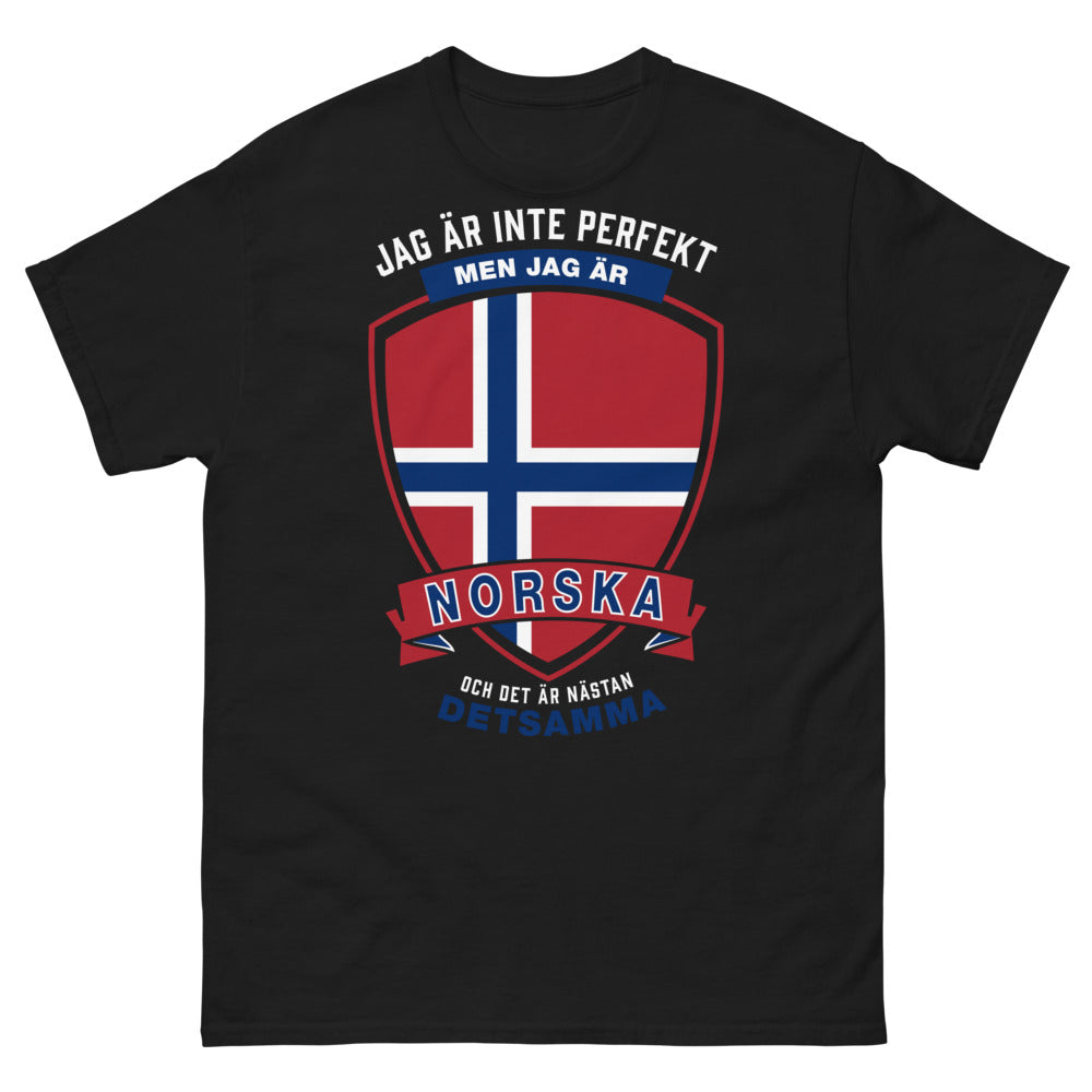T-shirt Norvégien noir - Je ne suis pas parfait mais je suis Norvégien