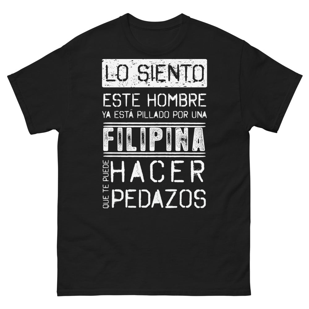T-shirt Filipinos noir - Lo siento, este hombre ya está pillado