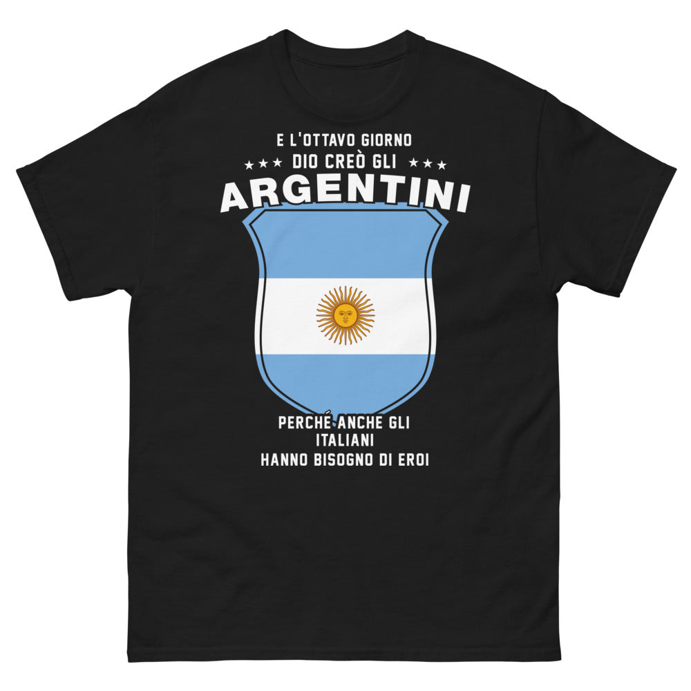 T-shirt Italie noir - Le jour où Dieu créa les Argentins