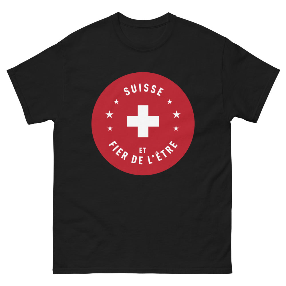 T-shirt Suisse noir - fier et être