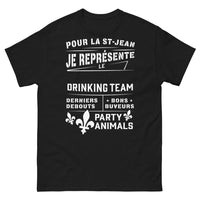 Thumbnail for T-shirt Saint-Jean noir - drinking team bons buveurs