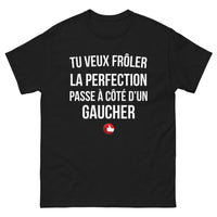 Thumbnail for T-shirt Gaucher noir - frôle la perfection avec humour