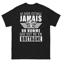 Thumbnail for T-shirt Bretagne noir - né en Bretagne humour et fierté