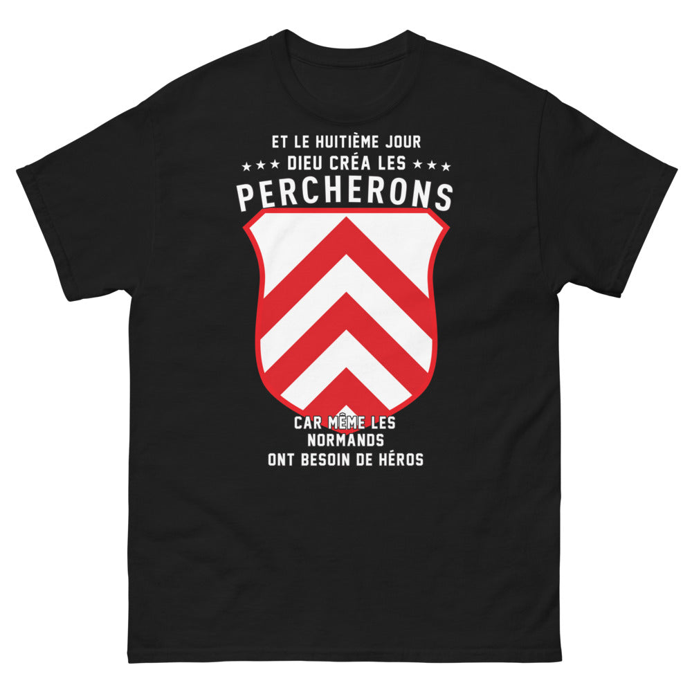 T-shirt Normands noir face - Dieu créa les Percherons, héros