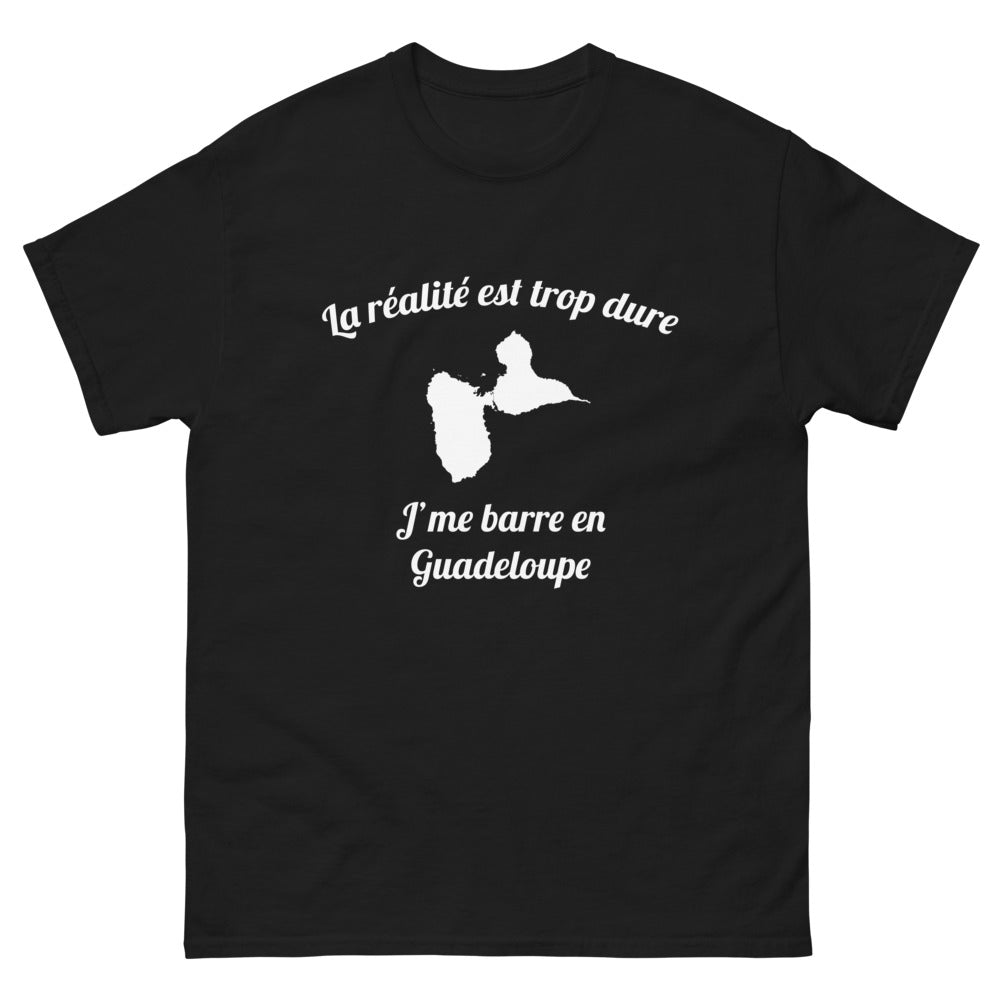 T-shirt Guadeloupe noir - La réalité est trop dure
