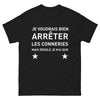 T-shirt Bretons noir - Je voudrais bien arrêter les bêtises