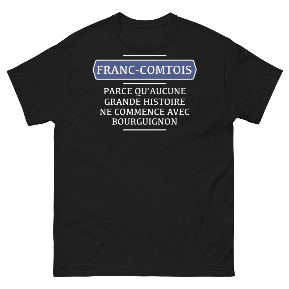T-shirt Franc-Comtois noir - bourguignon clin d'œil