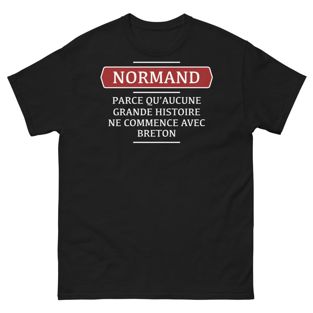 T-shirt Normand noir - grande histoire commence ici