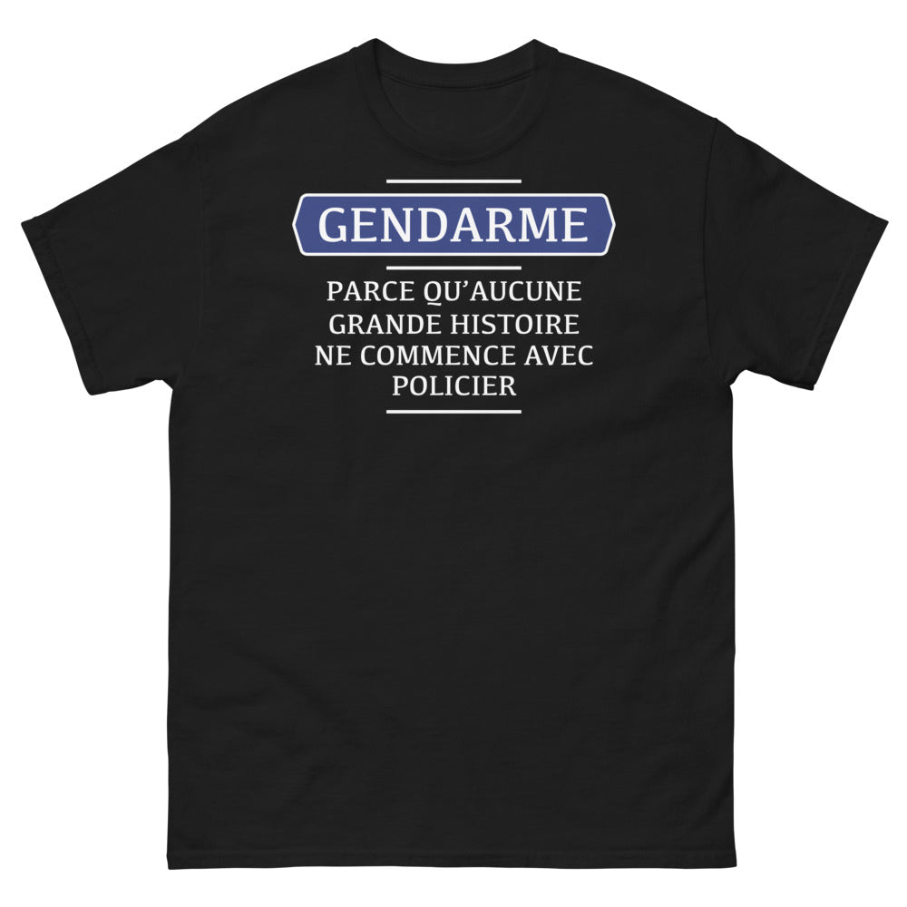 T-shirt Gendarme noir - La grande histoire commence