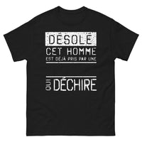 Thumbnail for T-shirt humour couple noir - Désolé, l'homme est pris