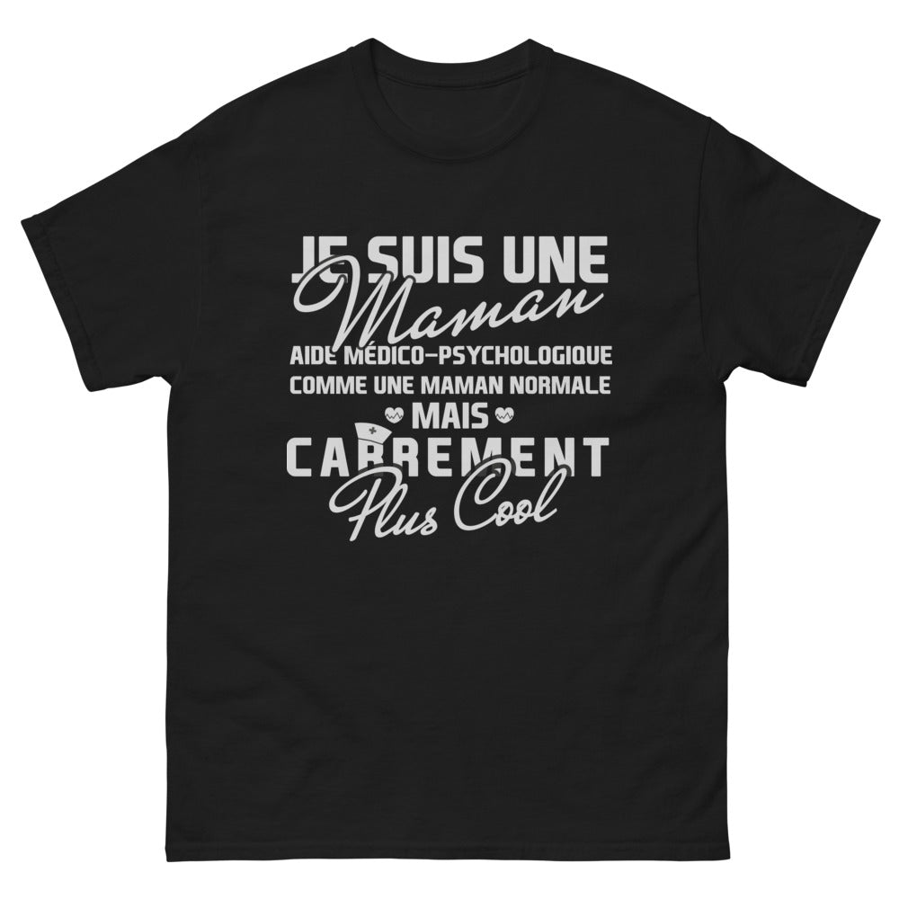 T-shirt Maman aide médico-psychologique noir - carrément plus cool