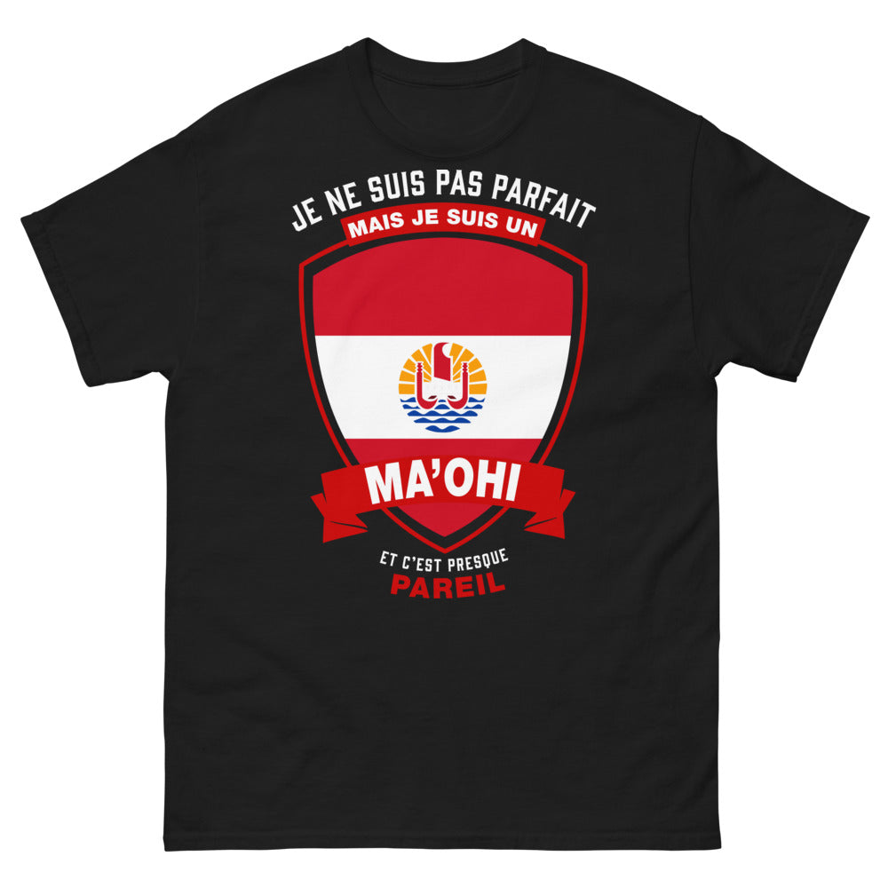 T-shirt Maohi noir - je ne suis pas parfait mais noble
