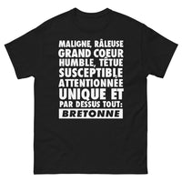 Thumbnail for T-shirt Bretonne noir face - Bretonne unique et maligne