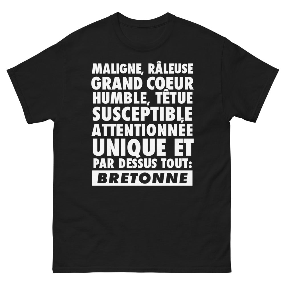 T-shirt Bretagne noir - maligne et unique, bretonne fière