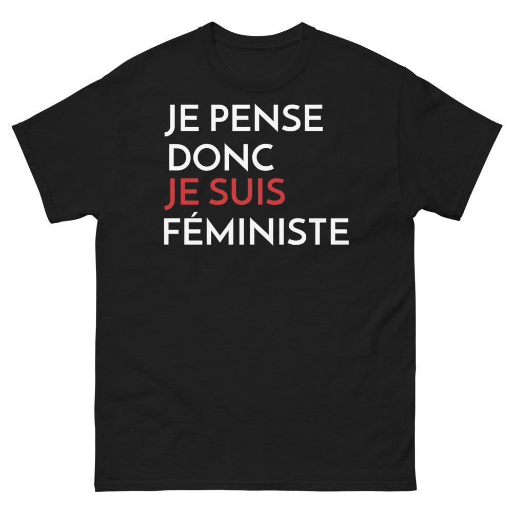 T-shirt Égalité noir face - Je pense donc je suis féministe