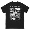 T-shirt aide-soignante noir - je ne suis pas parfaite