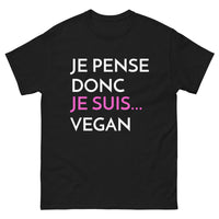 Thumbnail for T-shirt Pensées profondes noir - Je pense donc je suis vegan