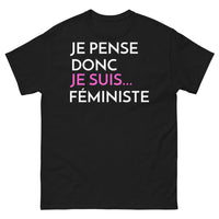Thumbnail for T-shirt féminisme noir - Je pense donc je suis féministe