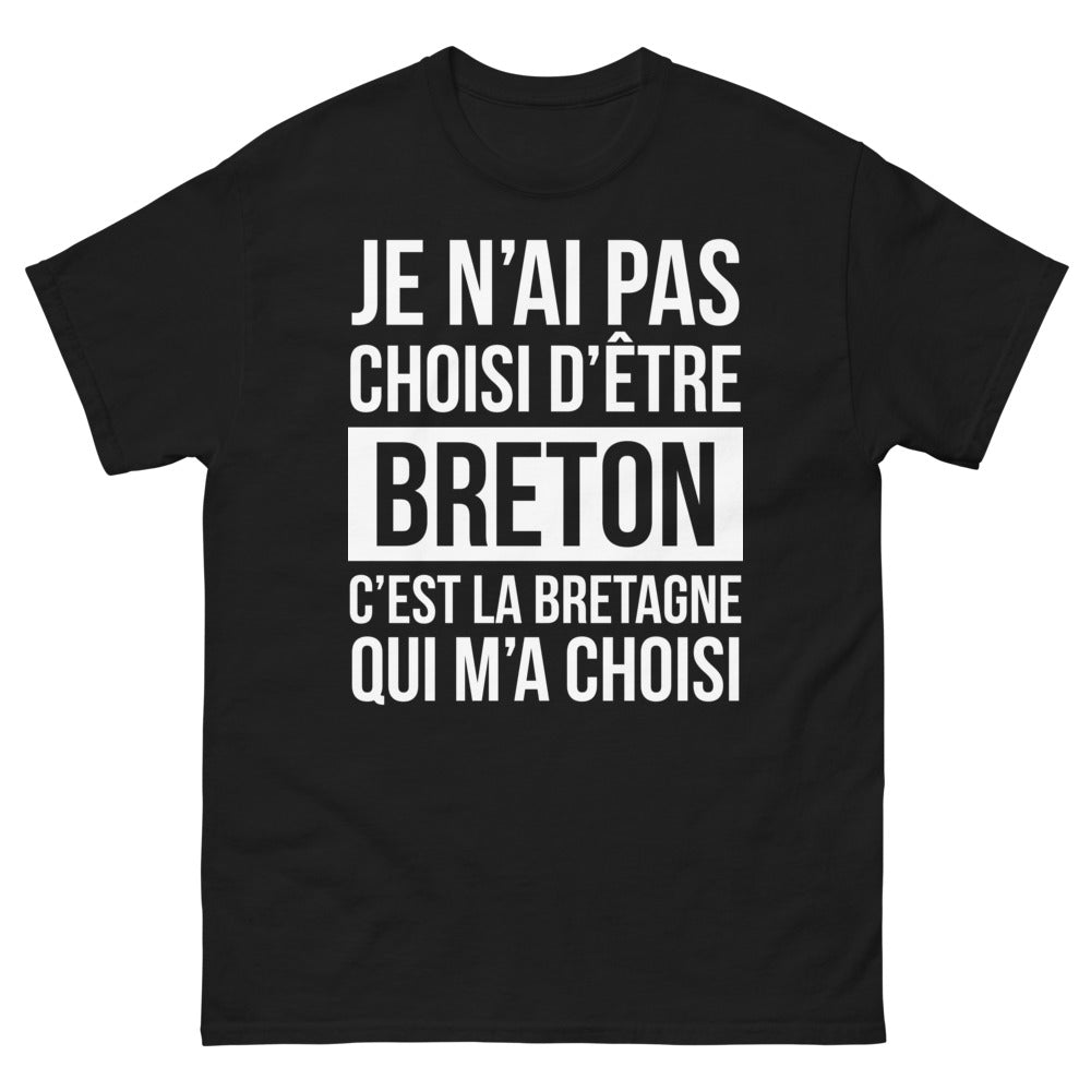 T-shirt Bretagne noir - je n'ai pas choisi d'être breton