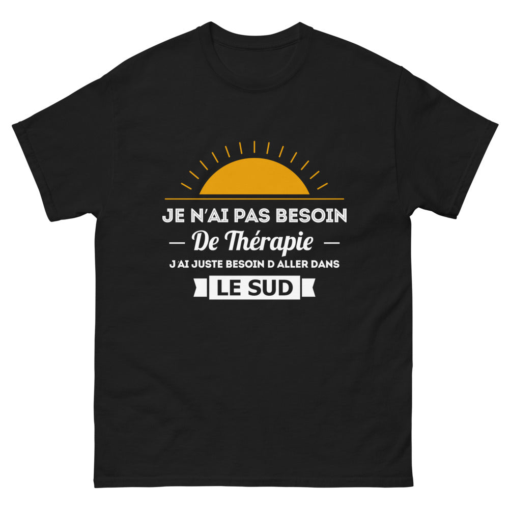 T-shirt Sud noir face - je n'ai pas besoin de thérapie