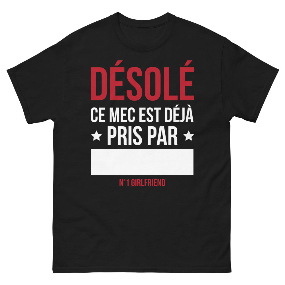 T-shirt Île-de-France noir face - désolé ce mec est pris