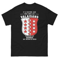 Thumbnail for T-shirt Valaisans noir - héros des montagnes