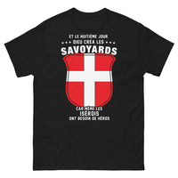 Thumbnail for T-shirt Savoyard Isérois noir face - Et le huitième jour