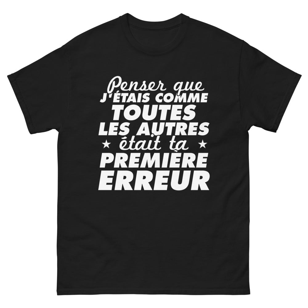 T-shirt sombre noir - Penser que j'étais comme toutes les autres