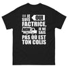 T-shirt factrice noir face - Je suis factrice