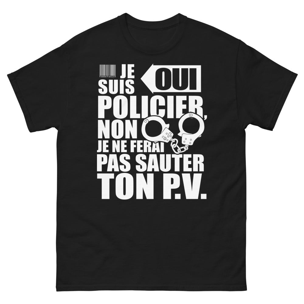 T-shirt Policier humour noir - Je suis Oui