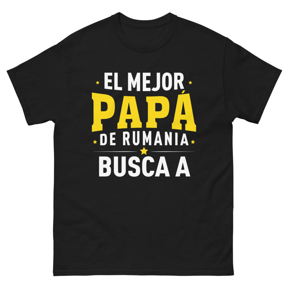 T-shirt Roumanie noir - El Mejor Papá de Rumania