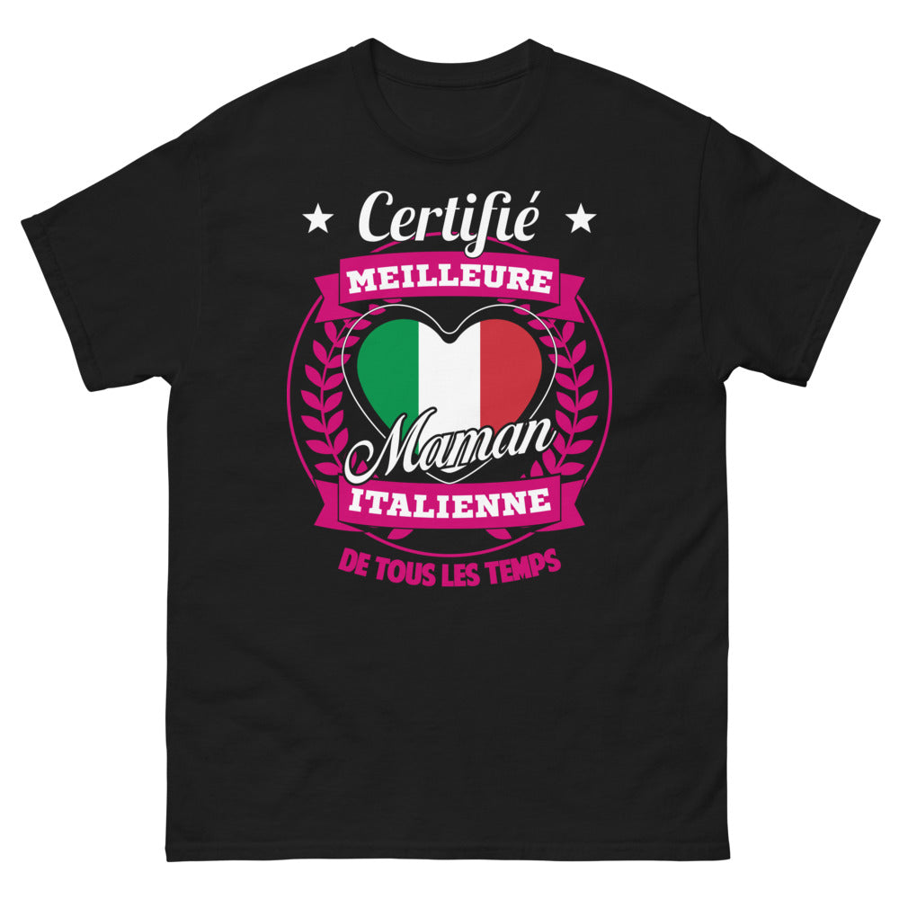 T-shirt Italie noir - Meilleure maman italienne