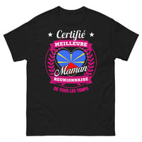 Thumbnail for T-shirt Réunion noir - meilleure maman réunionnaise