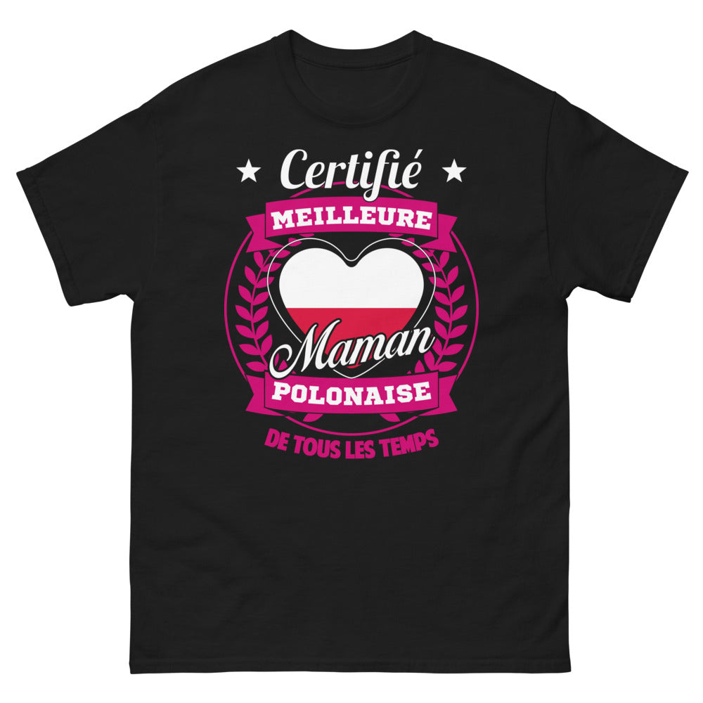 T-shirt polonaise noir - Meilleure maman polonaise